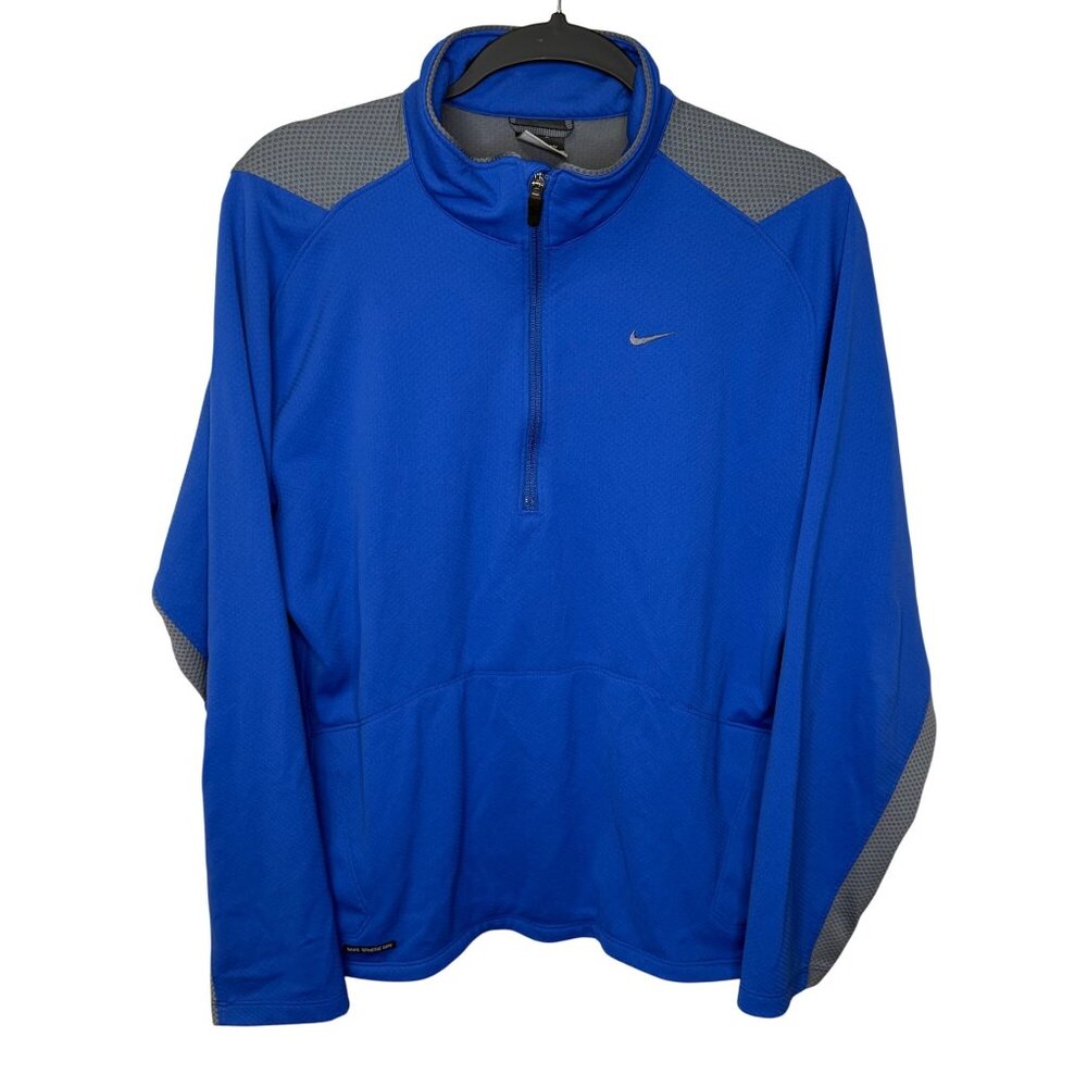 Nike Sphere Dry Blue & Gray 1/4 Zip Pullover Size M Athletic Mens Golf Swoosh